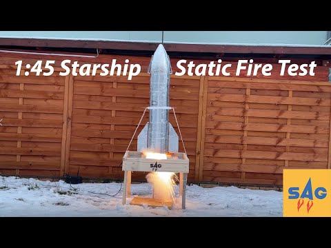1:45 Starship SN2 Static Fire | Modelrocket replica of the SpaceX Starship