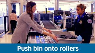 LAX demonstration showing passengers how to use the new lanes
