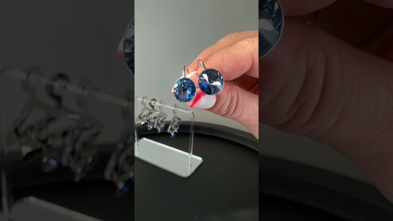 Срібні сережки Spark зі Swarovski Sweet Candy K112212LS