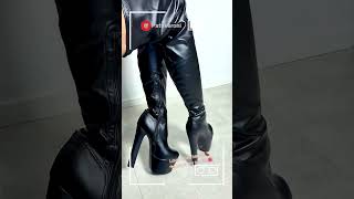 High Heel Thigh High Boots 👠🖤 #highheels #heel #shoes #heels