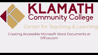 FACULTY: Creating Accessible Microsoft Word Documents at Office.com