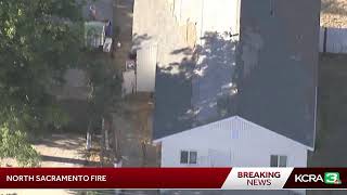LiveCopter 3 is over a fire in north Sacramento