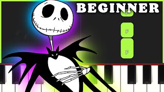 This Is Halloween - The Nightmare Before Christmas | BEGINNER PIANO TUTORIAL