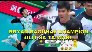 Bryan Bagunas CHAMPION ulit sa Taiwan! Win Streak back-to-back Top Volleyball League Championships.