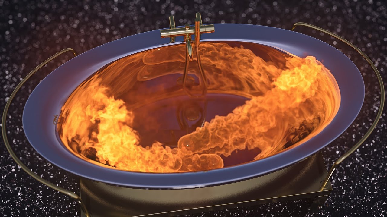 Fire and Smoke Simulation (Silver bathtub, Kitchen sink) 3D Animation (Cinema 4D - Turbulence FD)