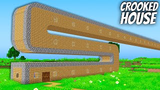 I found a CROKED VILLAGER HOUSE in Minecraft ! What's inside the LONGEST DOOR ?