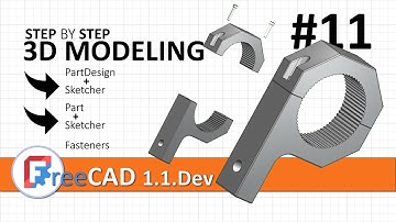 FreeCAD 1.1: 3D modeling exercise 11 | Slice apart tool + Fasteners wb