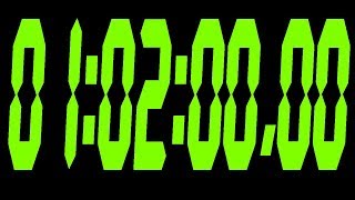 #331 62 Minute Stopwatch with black bacground and green digits 720p