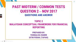 CONCEPTUAL FRAMEWORK FOR FINANCIAL REPORTING (TOPIC 2) | FAR210: COMMON TEST NOV 2017-Q2 | Yusnaliza