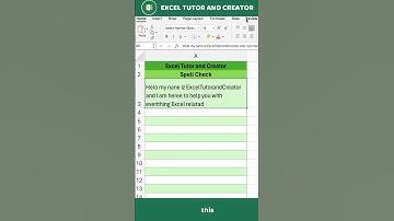Spell Check in Excel