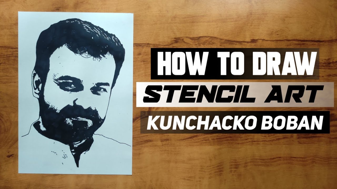 Kunchacko Boban Stencil Art How To Draw Malayalam YouTube
