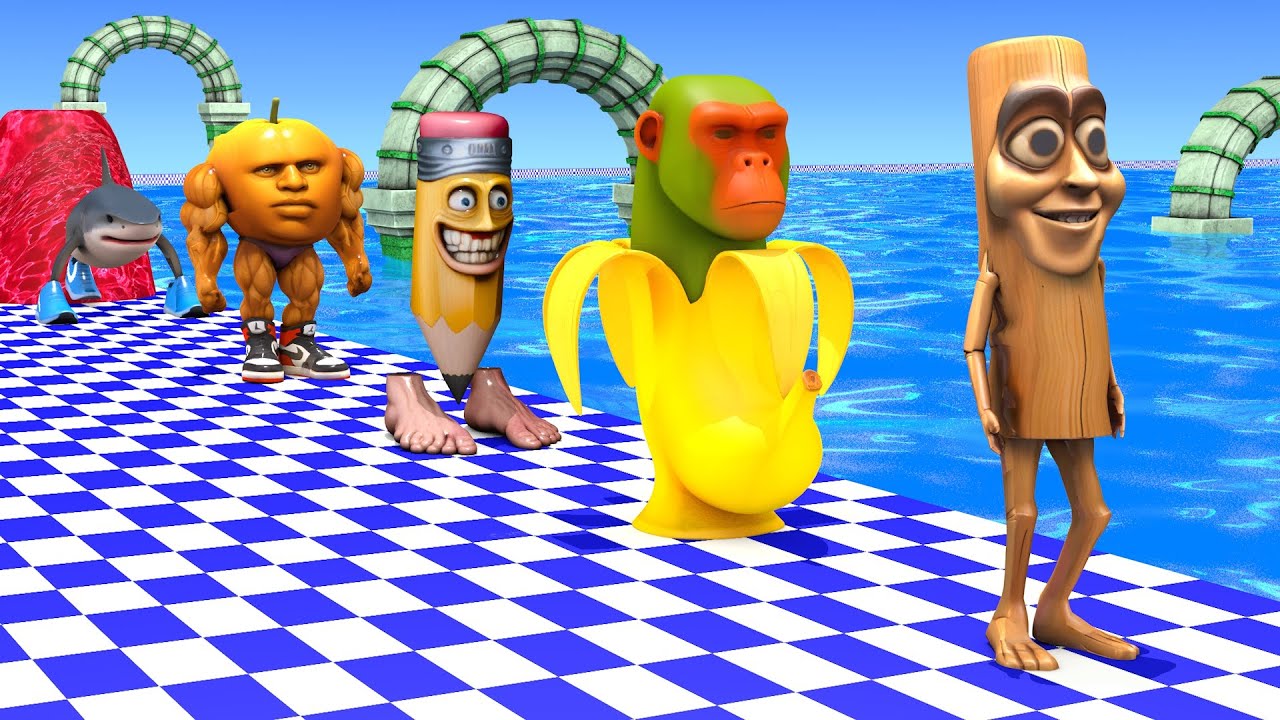 Long Slide Game With Cow Elephant Gorilla Hippopotamus Tiger 3d Animal Game Funny 3d Animals