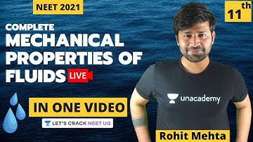 Complete Mechanical Properties of Fluids | NEET 2021 | Rohit Mehta