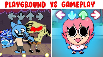 FNF Character Test | Gameplay VS Playground | Corrupted Spongebob | Pow Sky | Gumball