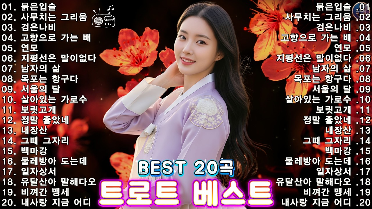 추억의 트로트 명곡 모음 💿🎧 BEST 20곡 🎶 지나간 시간을 다시 걷게 하는 감성 노래 🎶 붉은입술 · 검은나비 · 목포는 항구다 · 백마강 #트로트 #트로트명곡 #추억의트로트