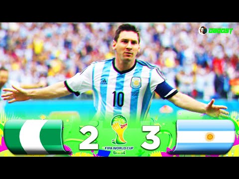 Nigeria 2-3 Argentina - World Cup 2014 - Messi Double - Extended Highlights - FHD