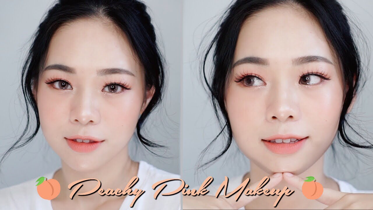 Summer Peachy Pink Look Korean Makeup