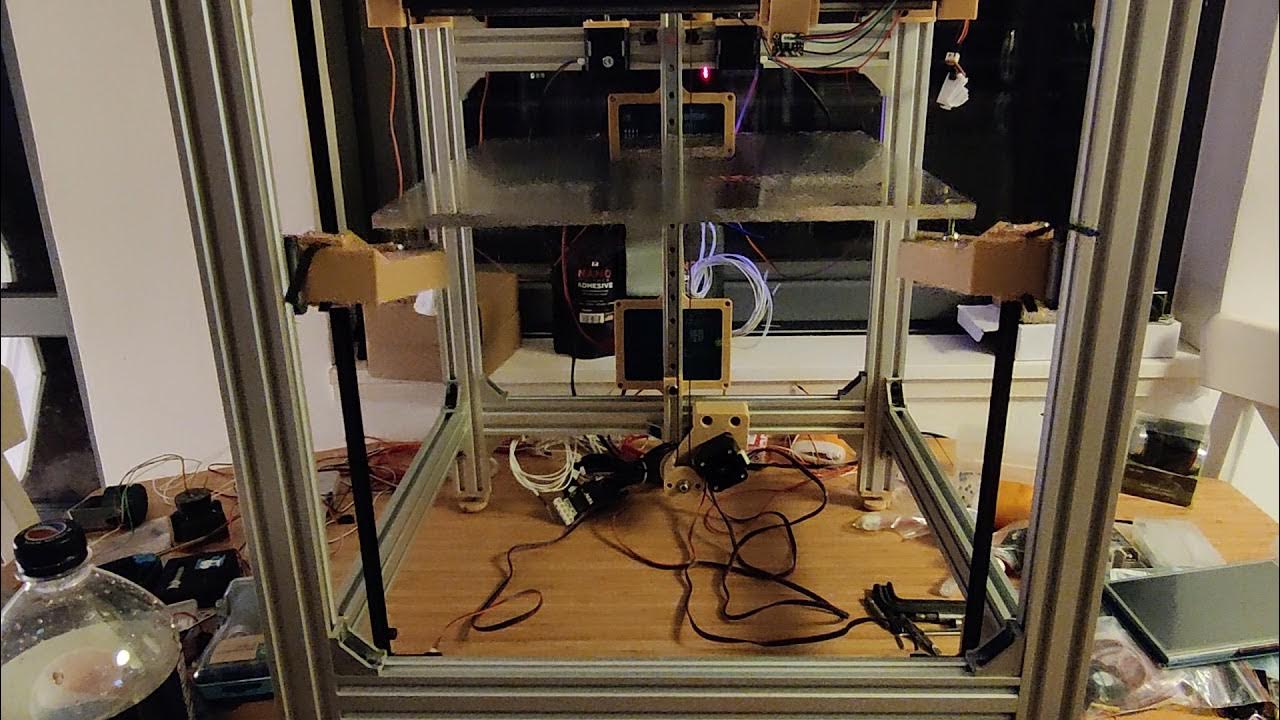 Prototyping a Diy 3d printer. Homing test Z axis 50 mms. Sensorless