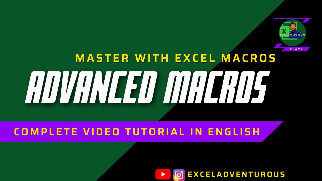 Learn Advanced Macros in Excel complete tutorial - YouTube