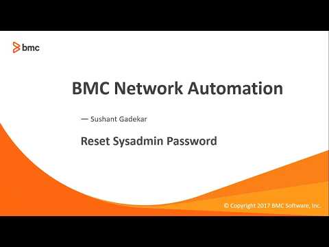 BNA - How to reset sysadmin Password