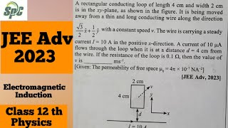 A rectangular conducting loop of length 4cm and width 2 cm is in the x- y plane as shown in  the fig