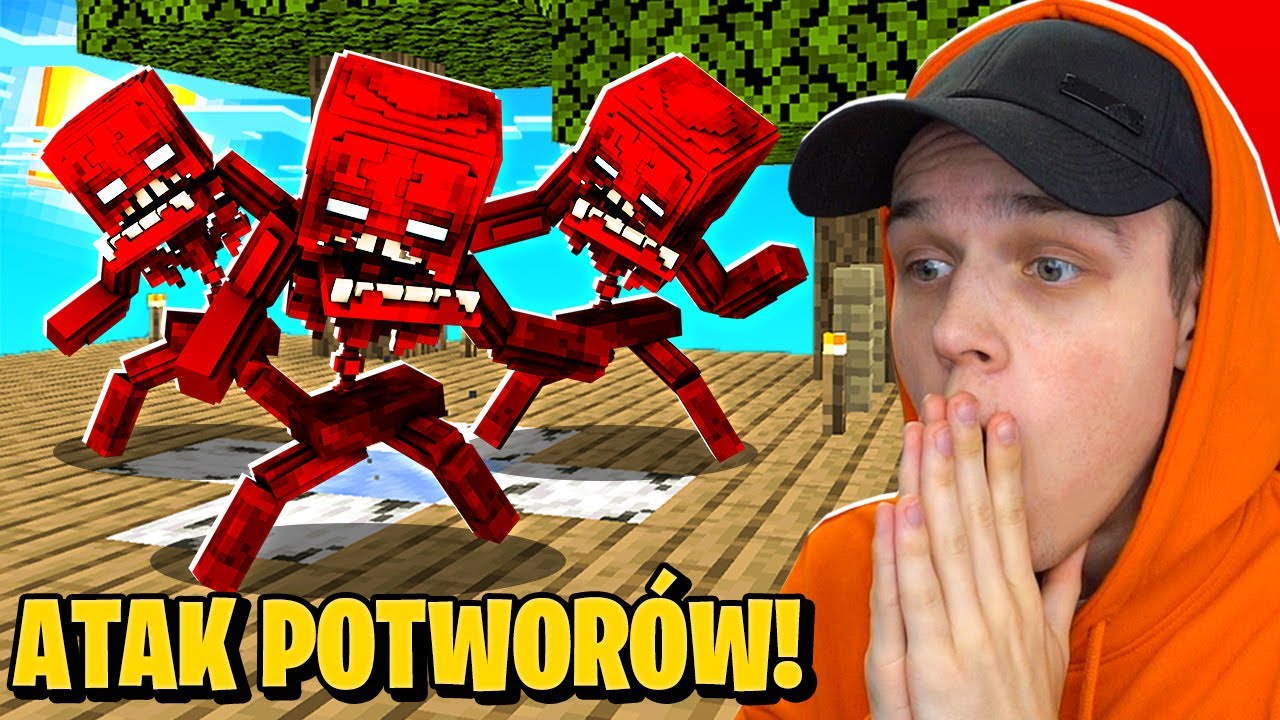 Atak POTWORÓW na JEDNYM BLOKU w Minecraft! *straszne*