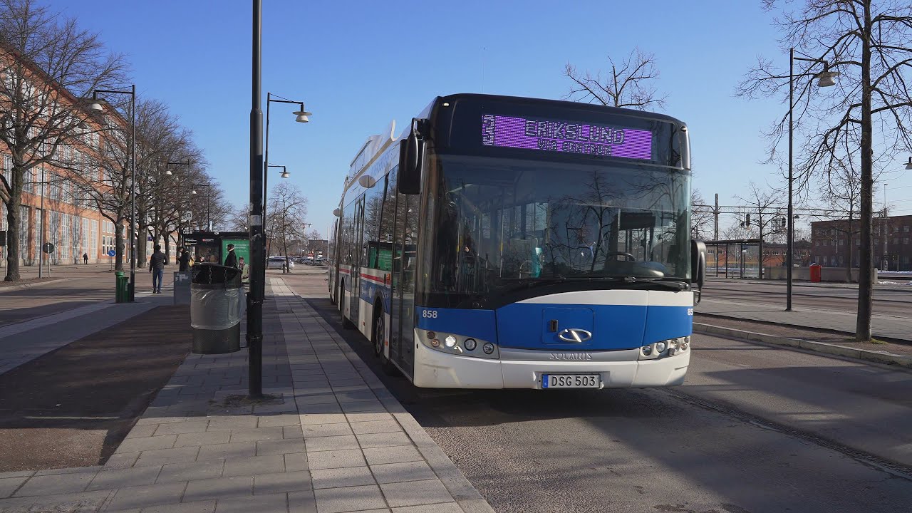 Sweden, Västerås, bus 3 ride from Central Station to Hallsta Gårdsgata