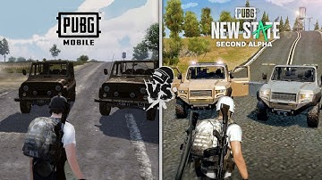 PUBG NEW STATE 2ND ALPHA VS PUBG MOBILE | COMPARISON OF DETAILS & PHYSICS & GRAPHICS