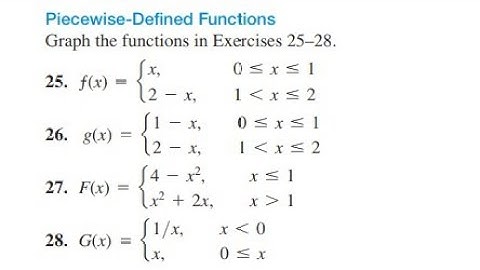 Exercise 1.1 question 25-28 thomas calculus 14 edition