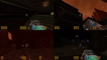 Qurenity (Quake 3 Arena + Unity) Multiplater 4 vs Split Screen