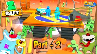 Oggy and Jack try to Max Level in ZOMBIE RAFT PART - 2 with Bob 😱 Oggy 2022 Game screenshot 5