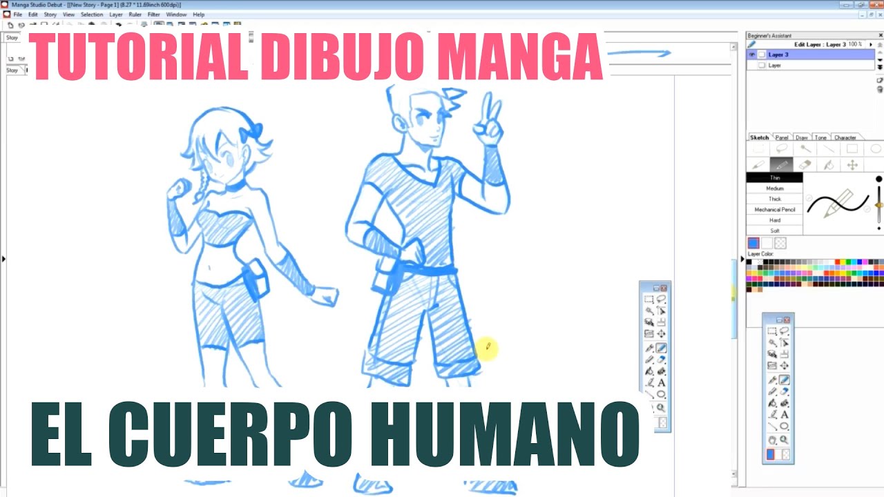 Tutorial Dibujo Manga: El cuerpo humano - YouTube