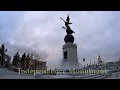 Travel in Ukraine. Kharkiv. Constitution Square- Holy Protection Monastery- Annunciation Cathedral.