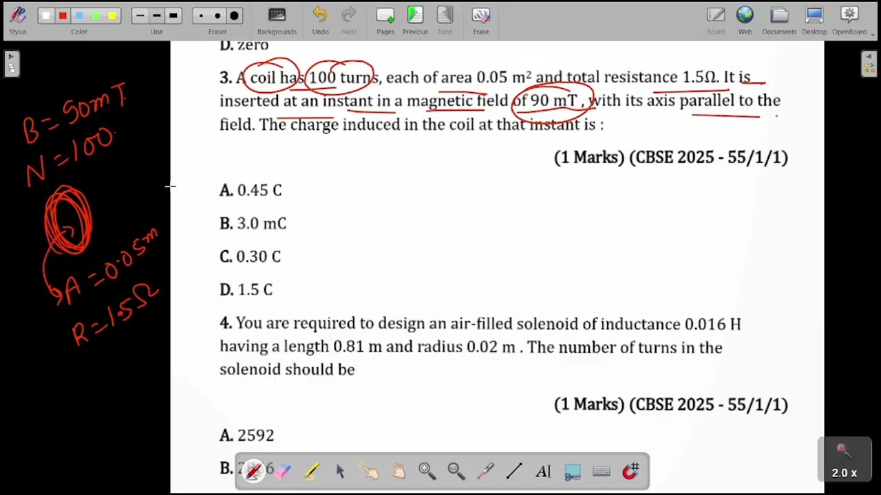 Cbse 2025 pyq || charge induced in coil when inserted in magnetic field region 