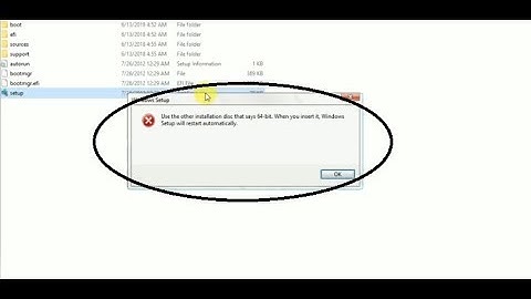 Fix solution [ use the other installation disc that says 64x bit ]