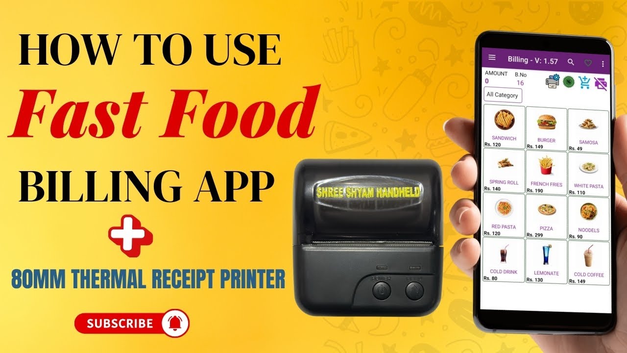 Fast Food Billing Application | 3 Inch Thermal Receipt Printer for Quick Billing 