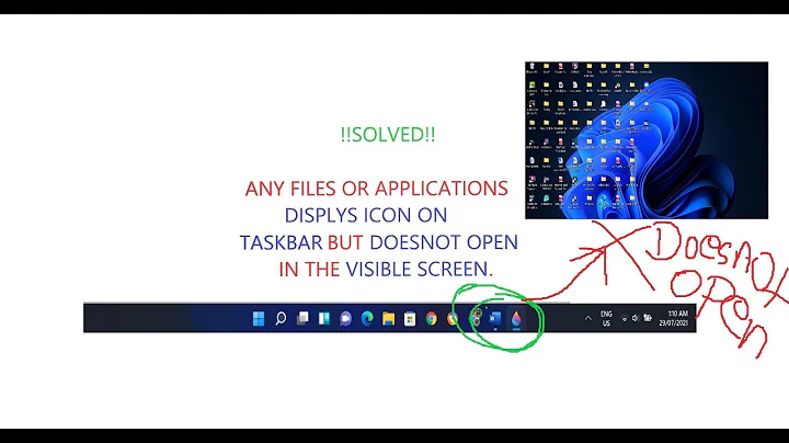 !!SOLVED!!Displays icon on the taskbar but cannot be opened /Doesnot open in the visible Screen desk