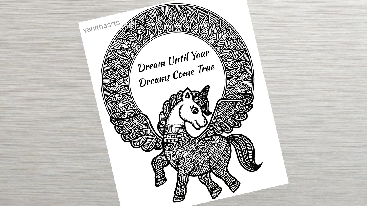 Unicorn mandala art How to draw Mandala for Beginners Unicorn