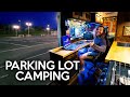 Luxury stealth camping  gaming in parking lot