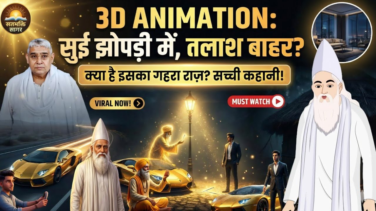 (3D animation) अमीर का अहंकार VS फकीर की सुई!  🚗✨कबीर साहेब जी की लीलाएं  #SATBHAKTISAGAR