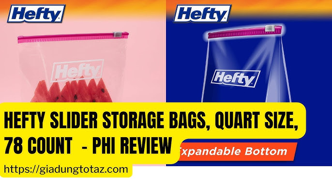 Hefty Slider Storage Bags, Quart Size, 78 Count