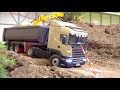 AWESOME RC TRUCKS// RC TRUCK TRANSPORT// CONSTRUCTION TIPPER RC TRUCKS// STUCKING RC TRUCKS