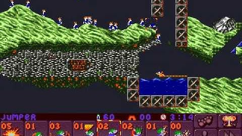 DOS Lemmings 2: The Tribes Highland 10 EAT MY SHRAPNEL!!