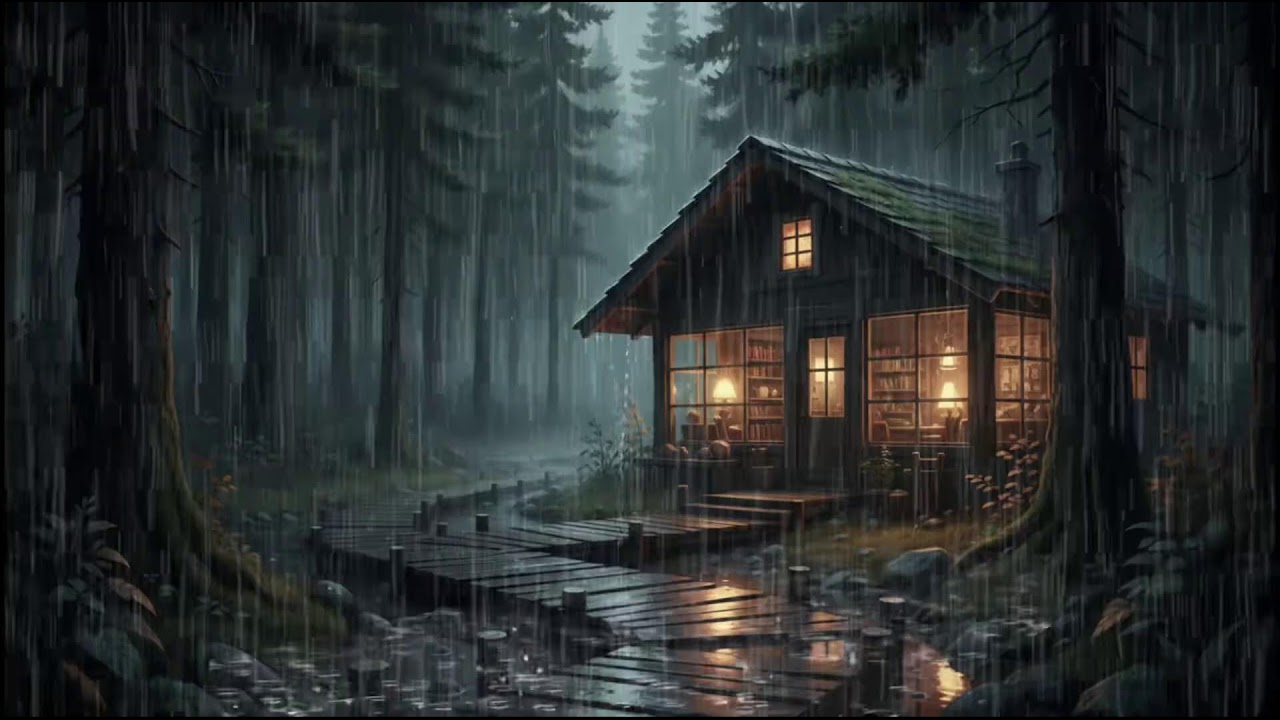 Rain Washed Woodland Cabin 🌧 | Gentle Rain Sounds for Deep Sleep, Stress Relief, and Quiet Rain