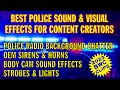 REAL Police Sirens & Strobe light effects for content creators, LONG DURATION
