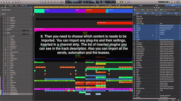 How make a fast import the content from project to project in Logic Pro X