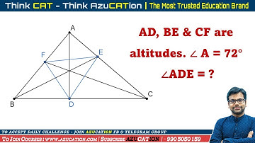 Pedal Orthic Triangle - Altitude Orthocenter Incenter  | Geometry for CAT MBA , SSC : Live @ 4 PM