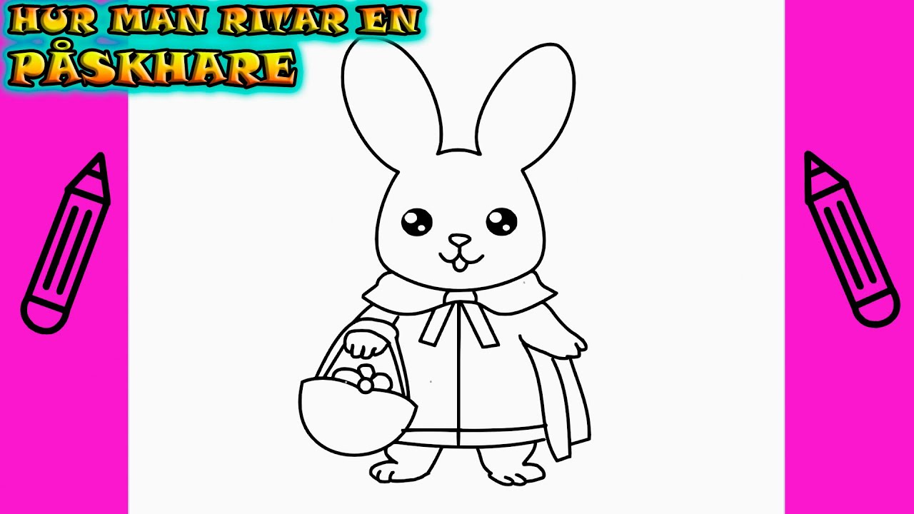 PÅSK | Hur man ritar EN PÅSKHARE | Rita Det Själv | Lär dig att rita ...
