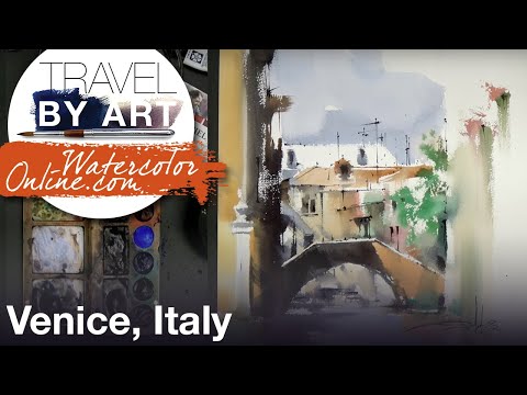 #168 Travel by Art, Ep.40 + Sketching Academy Ep.13 - Venice, Italy (Watercolor Cityscape Tutorial)