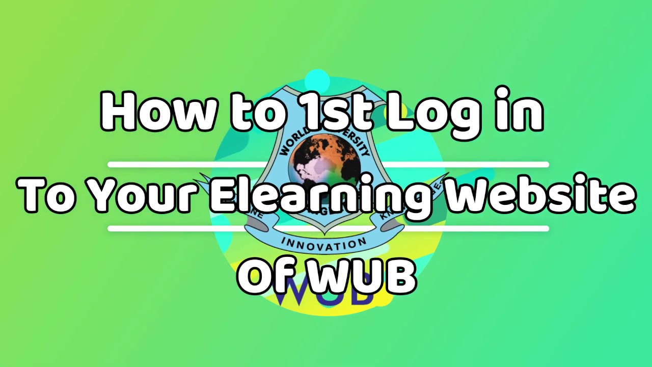 elearning tutorial for WUB - YouTube